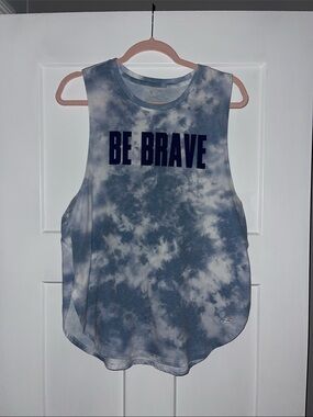 bcg Blue Tie-Dye "Be Brave" Muscle Tee